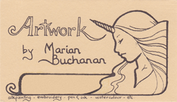 Artwork by Marian Buchanan - business card