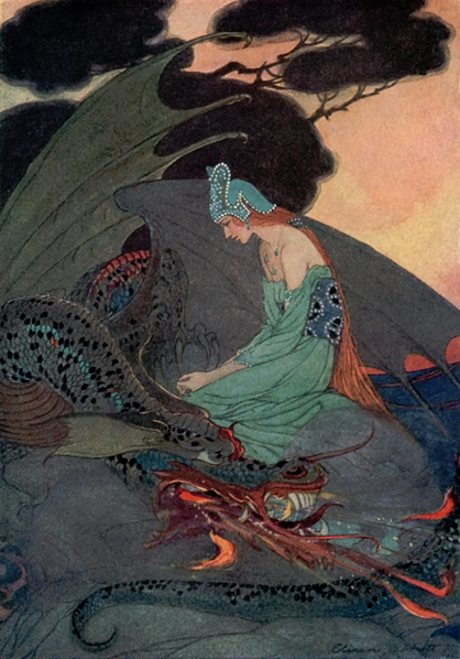 The Princess and The Dragon, illustration by Elenore Abbott